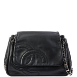 Chanel Around 2007 Made Cc Mark Stitch Chain Shoulder Bag Black
