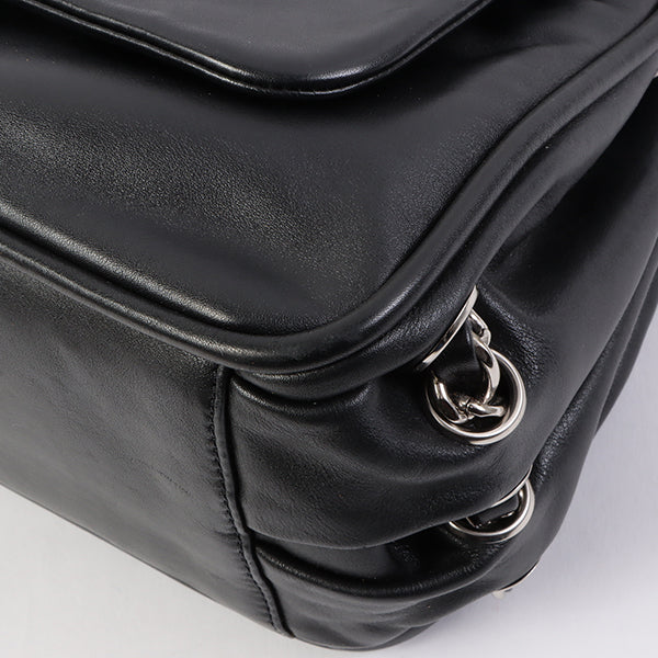 Chanel Around 2007 Made Cc Mark Stitch Chain Shoulder Bag Black
