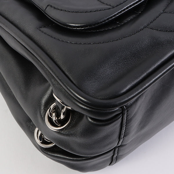Chanel Around 2007 Made Cc Mark Stitch Chain Shoulder Bag Black