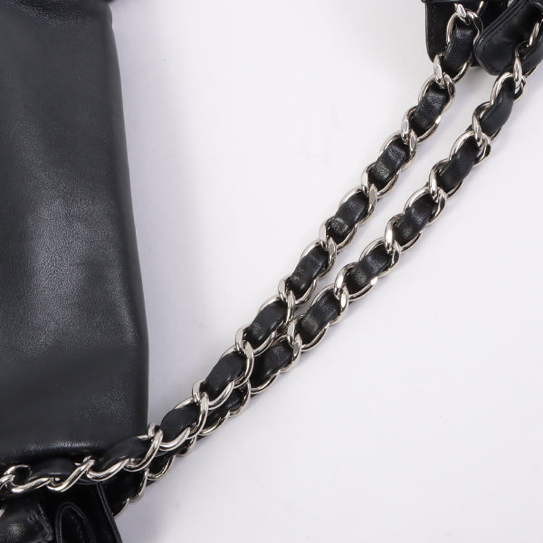 Chanel Around 2007 Made Cc Mark Stitch Chain Shoulder Bag Black