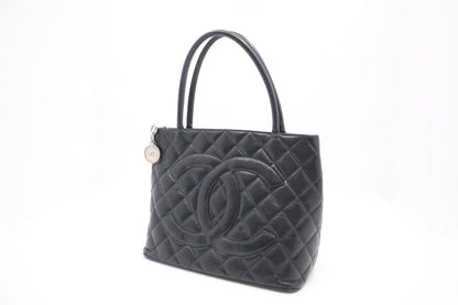 Chanel Medallion Tote in Black Caviar Leather