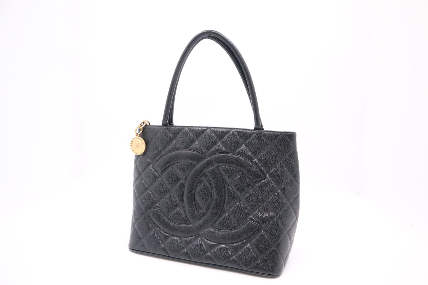 Chanel Medallion Tote in Black Caviar Leather
