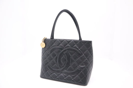 Chanel Medallion Tote in Black Caviar Leather