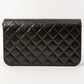Chanel Around 1998 Made Full Flap Cc Mark Plate Chain Bag Black