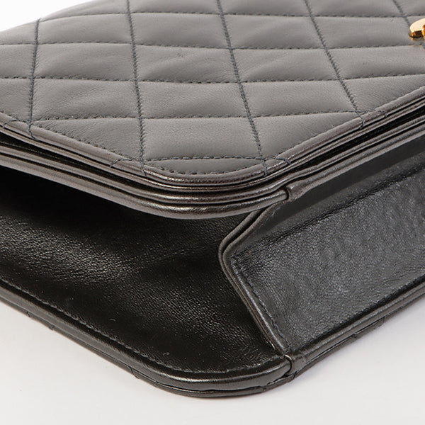 Chanel Around 1998 Made Full Flap Cc Mark Plate Chain Bag Black