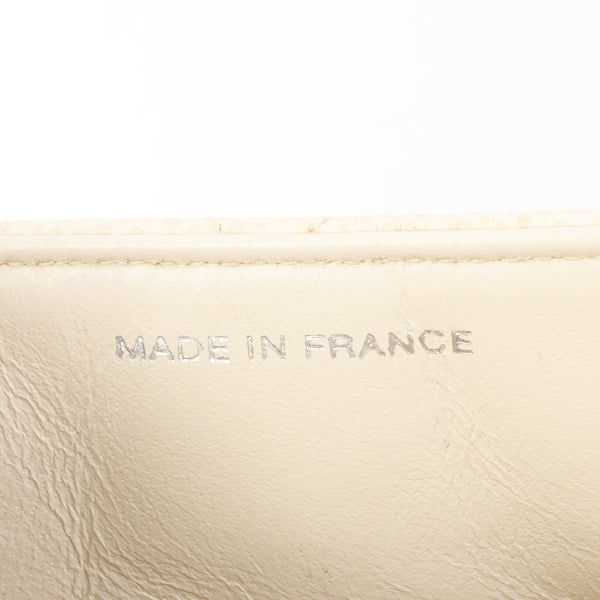 Chanel Around 1997 Made Caviar Skin Turn-Lock Shoulder Bag Ivory