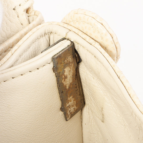 Chanel Around 1997 Made Caviar Skin Turn-Lock Shoulder Bag Ivory