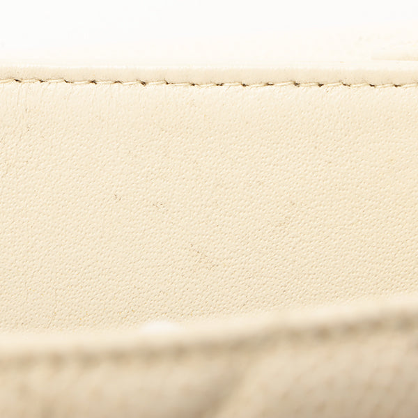 Chanel Around 1997 Made Caviar Skin Turn-Lock Shoulder Bag Ivory