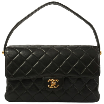 Chanel Around 1997 Made Double Face Classic Flap Handbag Black