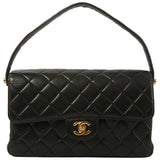 Chanel Around 1997 Made Double Face Classic Flap Handbag Black