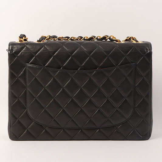 Chanel Around 1997 Made Classic Flap Chain Bag Jumbo Black