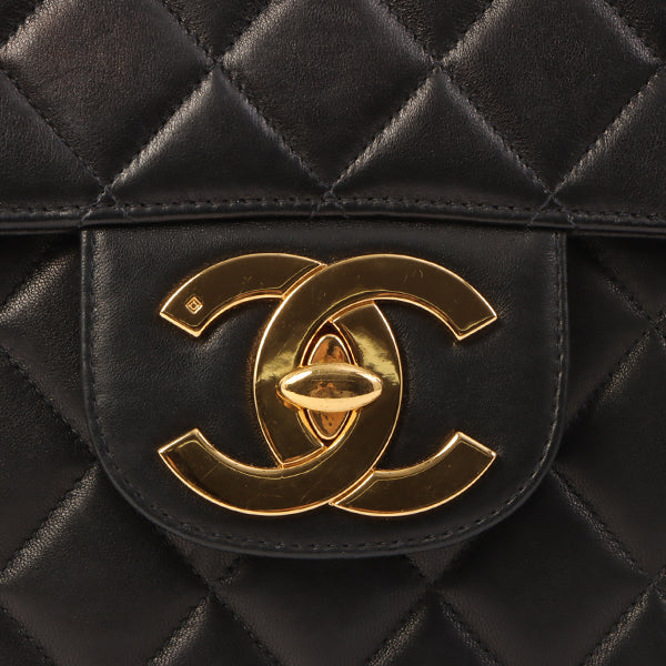 Chanel Around 1997 Made Classic Flap Chain Bag Jumbo Black
