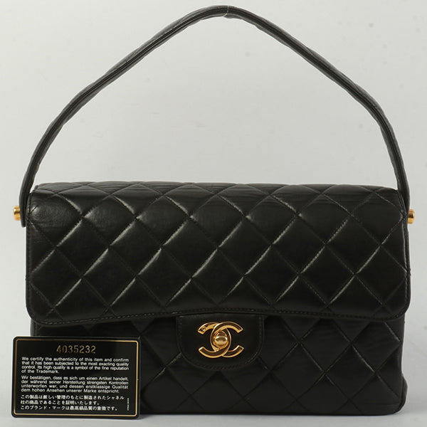 Chanel Around 1997 Made Double Face Classic Flap Handbag Black