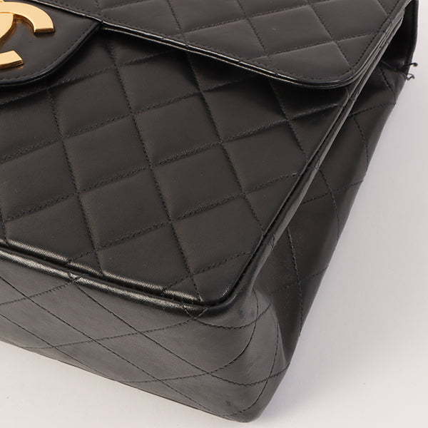 Chanel Around 1997 Made Classic Flap Chain Bag Jumbo Black