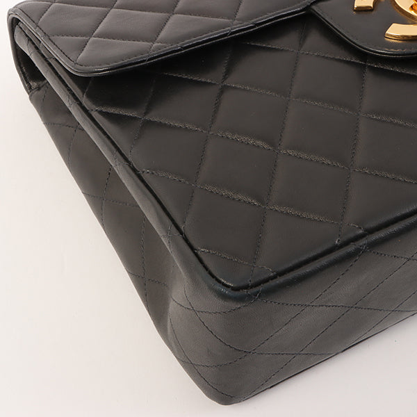 Chanel Around 1997 Made Classic Flap Chain Bag Jumbo Black