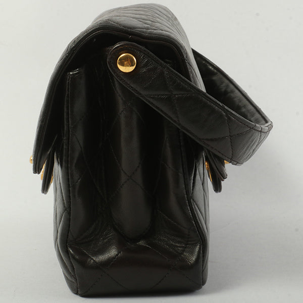 Chanel Around 1997 Made Double Face Classic Flap Handbag Black