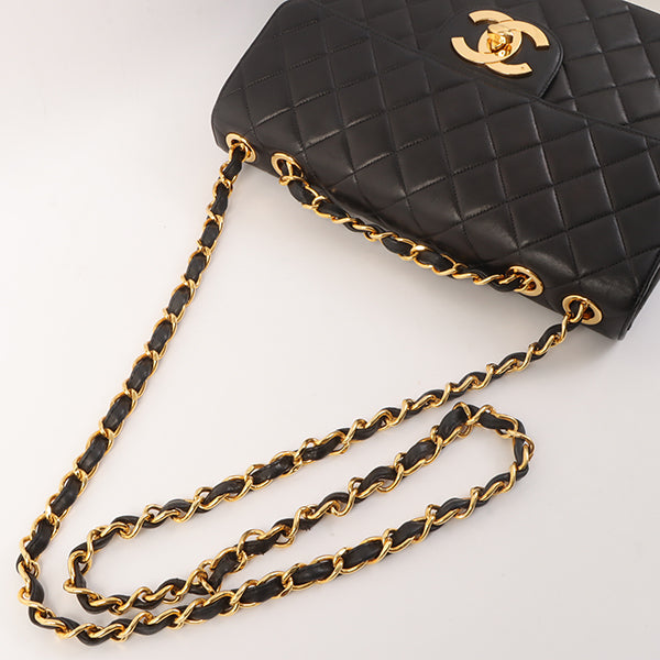Chanel Around 1997 Made Classic Flap Chain Bag Jumbo Black