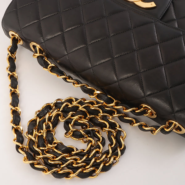 Chanel Around 1997 Made Classic Flap Chain Bag Jumbo Black