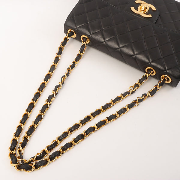 Chanel Around 1997 Made Classic Flap Chain Bag Jumbo Black