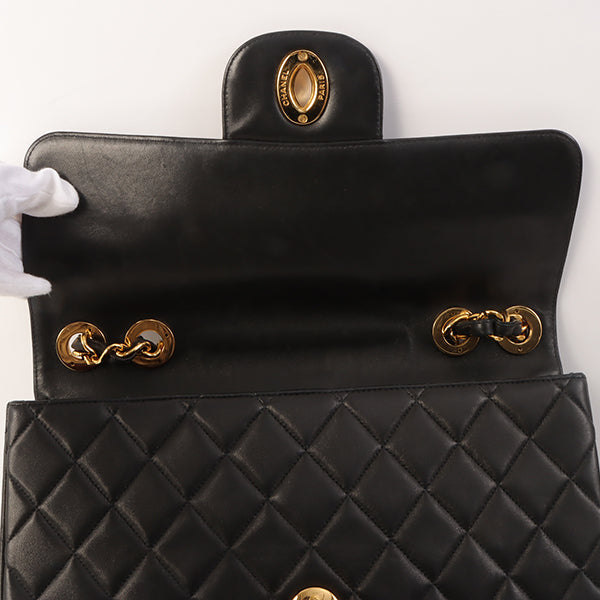 Chanel Around 1997 Made Classic Flap Chain Bag Jumbo Black