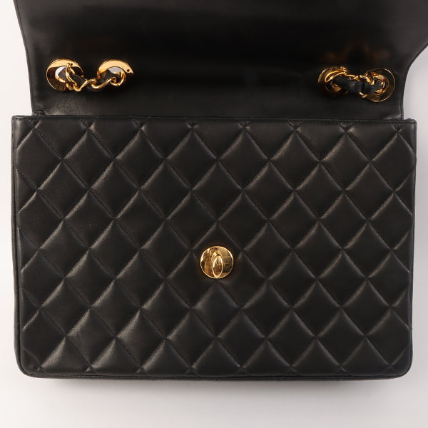 Chanel Around 1997 Made Classic Flap Chain Bag Jumbo Black