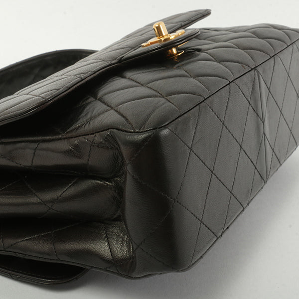 Chanel Around 1997 Made Double Face Classic Flap Handbag Black