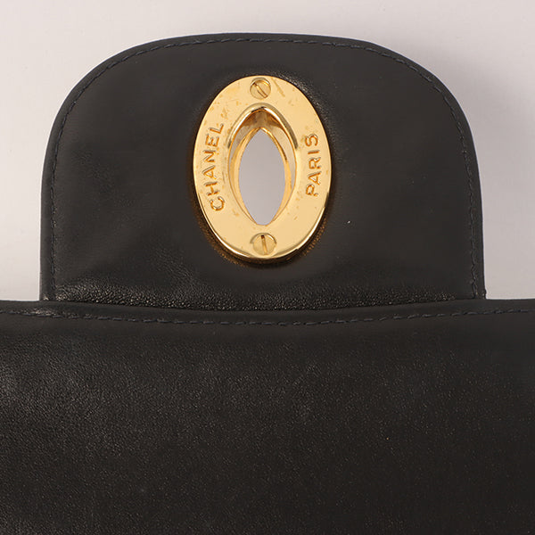 Chanel Around 1997 Made Classic Flap Chain Bag Jumbo Black