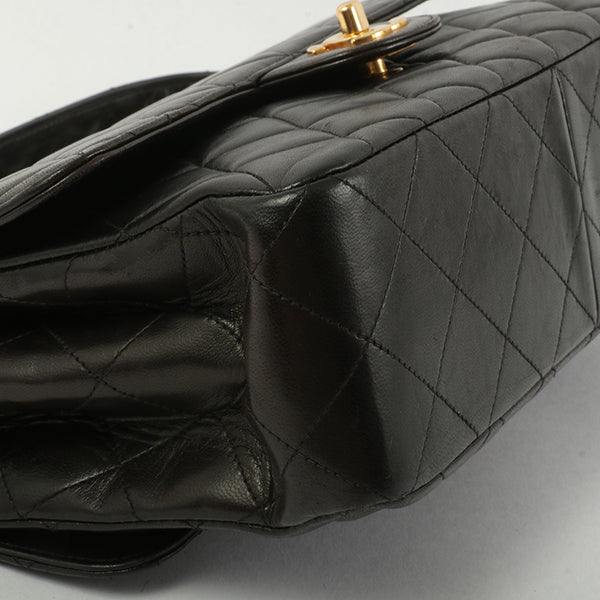 Chanel Around 1997 Made Double Face Classic Flap Handbag Black