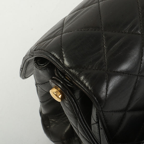 Chanel Around 1997 Made Double Face Classic Flap Handbag Black