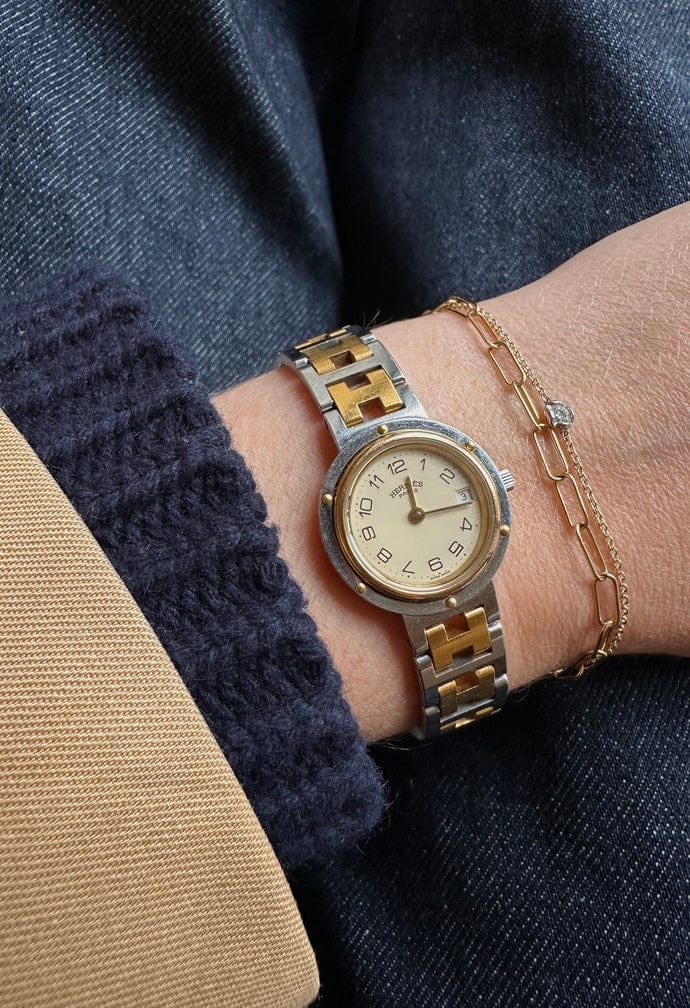 Hermès Clipper Gold and Silver Plated Watch