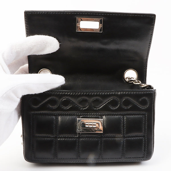 Chanel Around 2000 Made Chocolate Bar 2.55 Mini Chain Bag Black