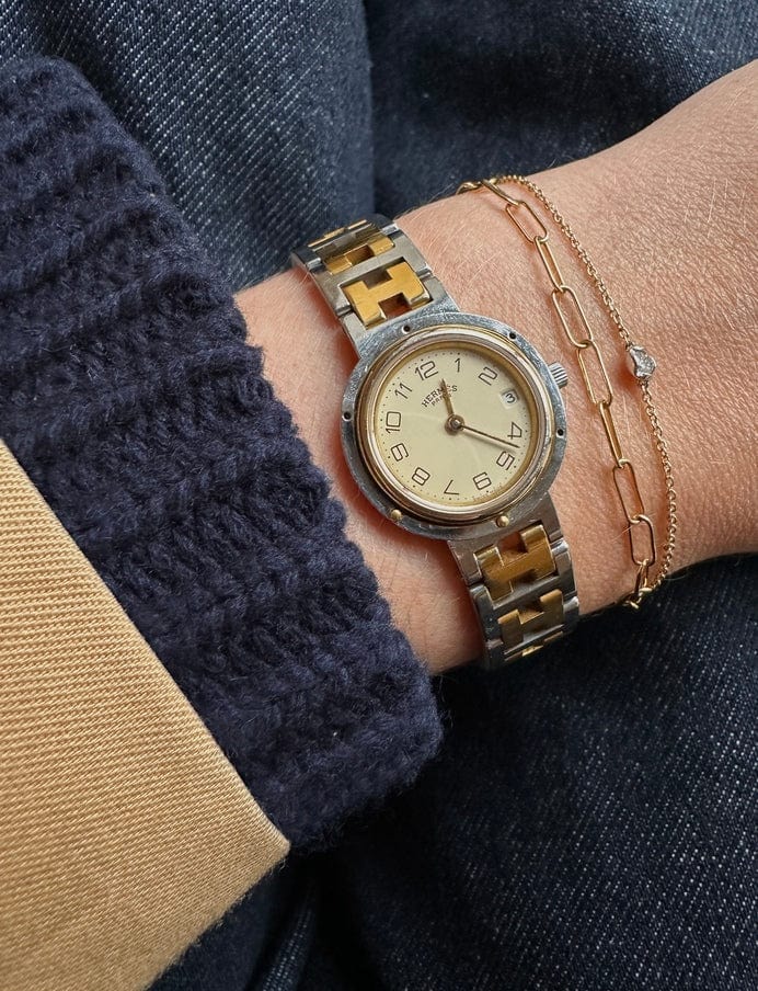 Hermès Clipper Gold and Silver Plated Watch