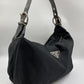 Prada Nylon Shoulder Bag w Leather Strap