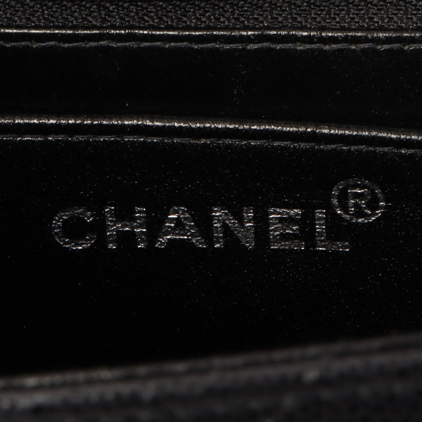 CHANEL Around 1998 Made Soft Caviar Skin Turn-Lock Top Handle Bag Black