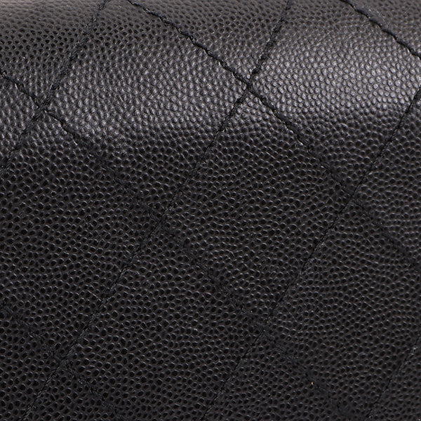 CHANEL Around 1998 Made Soft Caviar Skin Turn-Lock Top Handle Bag Black