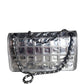 Chanel Ice Cube Chocolate Bar Classic Flap Metallic Silver PVC with Leather