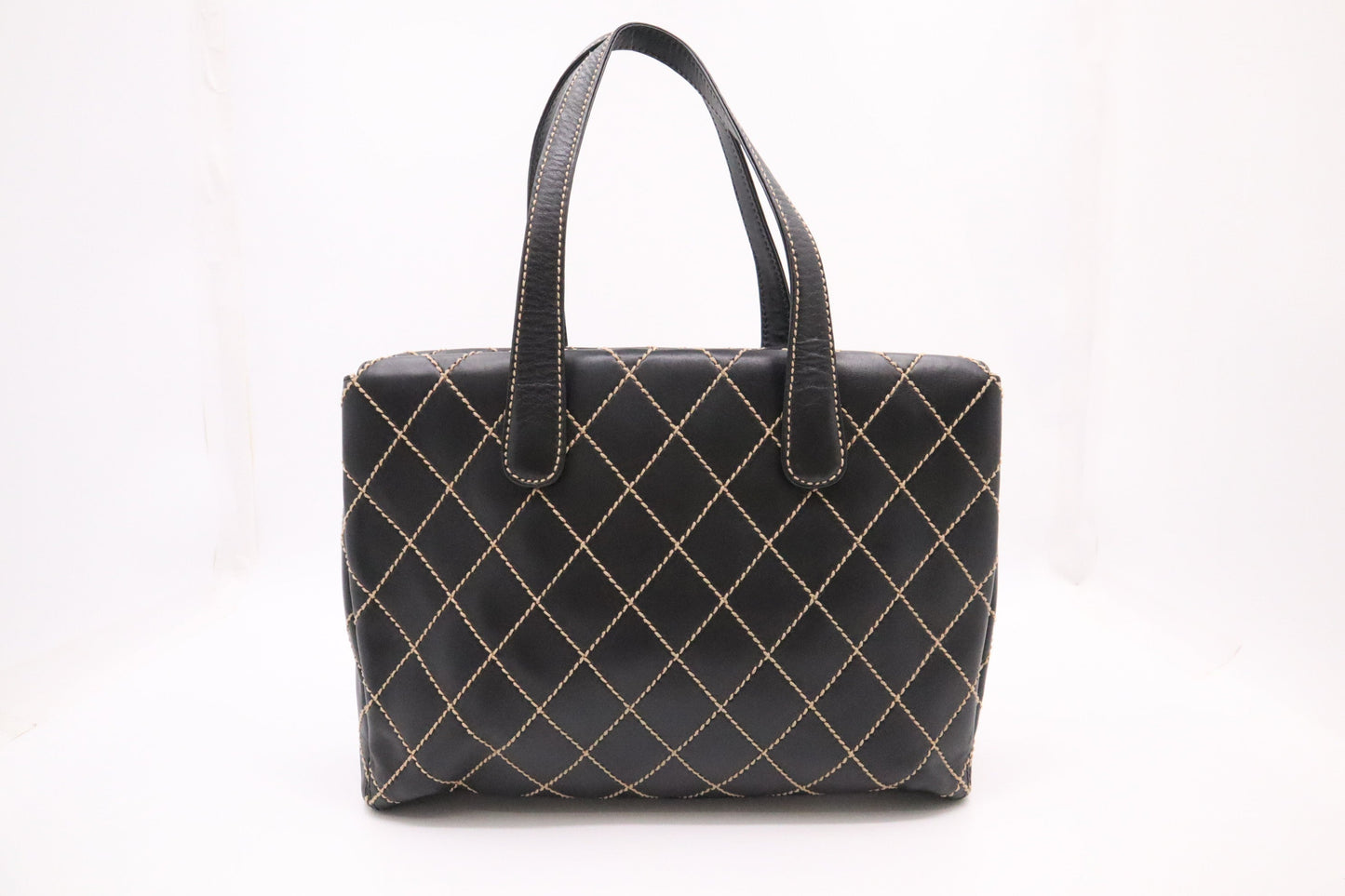 Chanel Large Surpique Tote in Black Leather