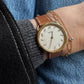 Hermès Arceau Gold Plated Watch With Tan Leather Strap