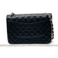 Chanel Classic Flap Jumbo Black Caviar Leather Double Flap with Gold Hardware