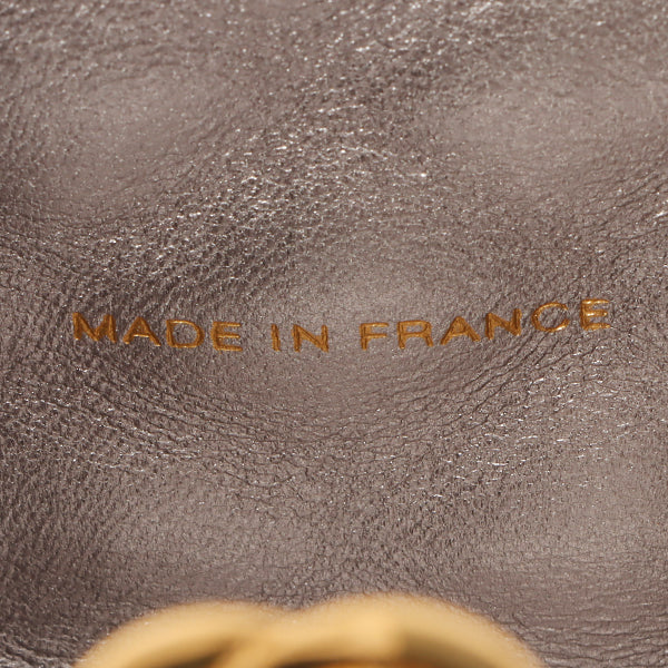 Chanel Around 1997 Made Turn-Lock Metal Clasp Chain Bag Silver