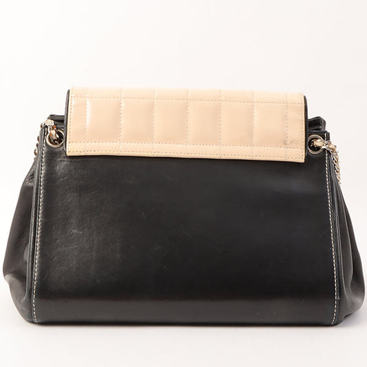 Chanel Around 2001 Made Patent Leather Comby Chocobar 2.55 Chain Bag Beige/Black