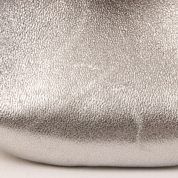 Chanel Around 1997 Made Turn-Lock Metal Clasp Chain Bag Silver