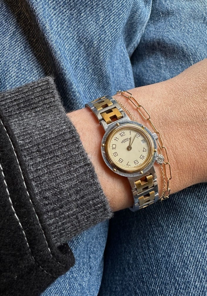 Hermès Clipper Gold and Silver Plated Watch