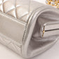 Chanel Around 1997 Made Turn-Lock Metal Clasp Chain Bag Silver