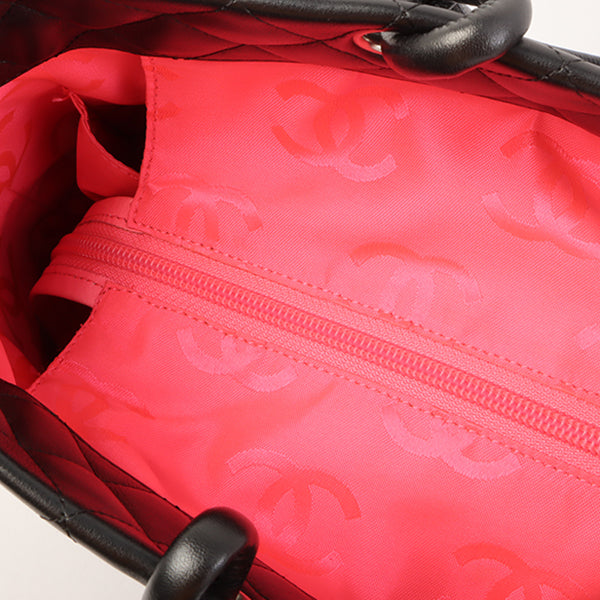 Chanel Around 2004 Made Cambon Tote Bag Black/White