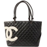 Chanel Around 2004 Made Cambon Tote Bag Black/White