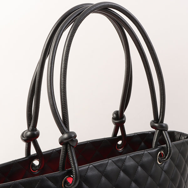 Chanel Around 2004 Made Cambon Tote Bag Black/White