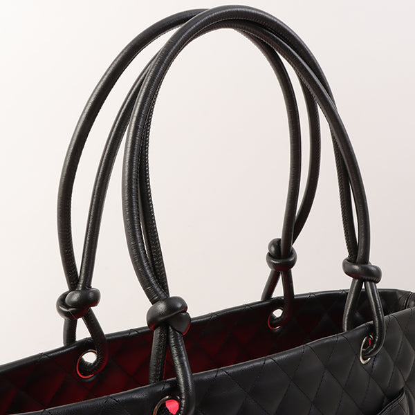 Chanel Around 2004 Made Cambon Tote Bag Black/White