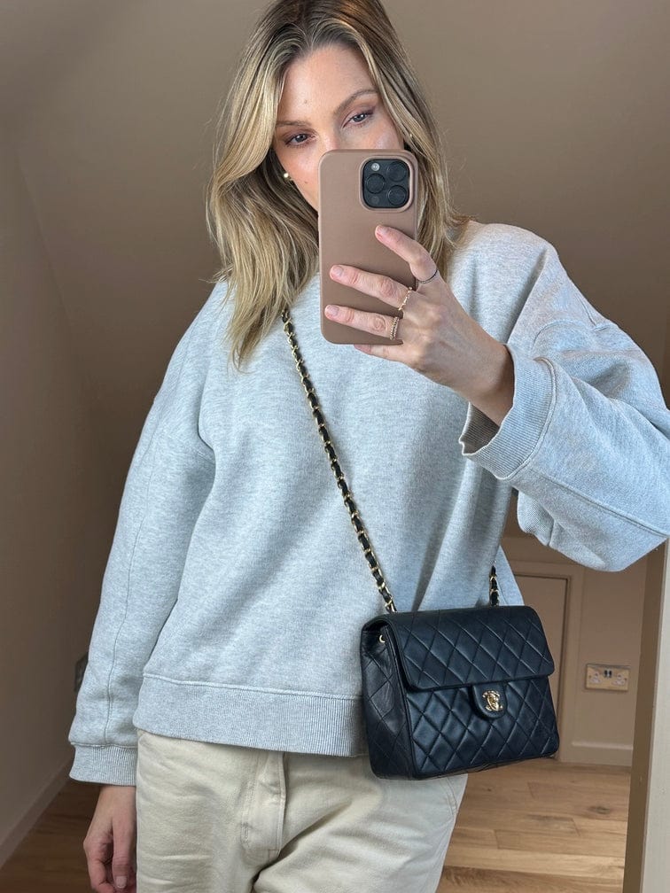 Chanel   Black Small Square Classic Flap with 24k gold plated hardware