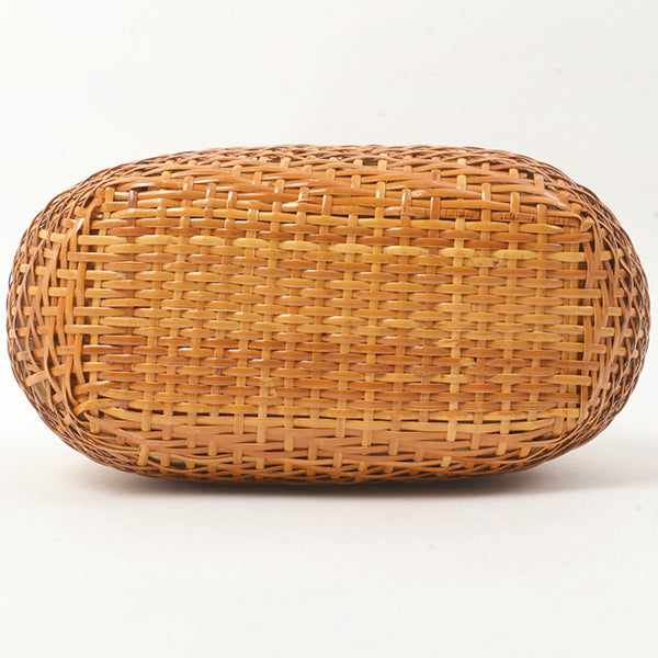 Chanel Around 1998 Made Rattanturn-Lock Basket Chain Bag Beige